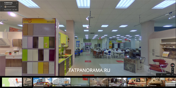 Виртуальный 3D тур по этажу  Кухни в ТЦ Мебельград Казань