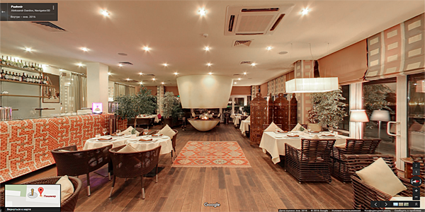 Ресторан Пашмир - Google панорамы и виртуальный 3Д тур по ресторану на Google Maps